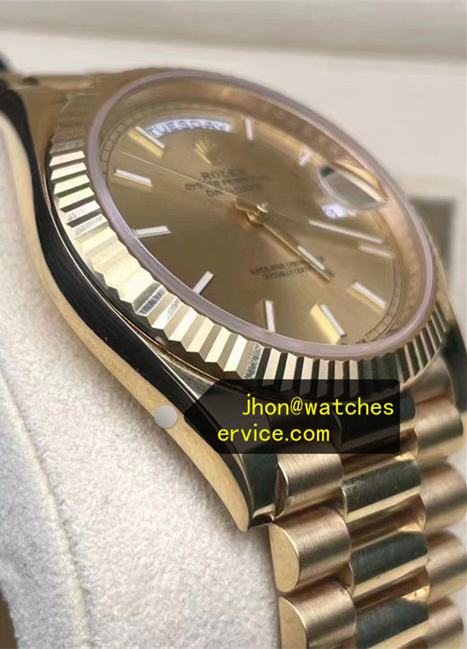 President Yellow Gold Champagne Stick Dial Super Clone 40 Day-Date 228238