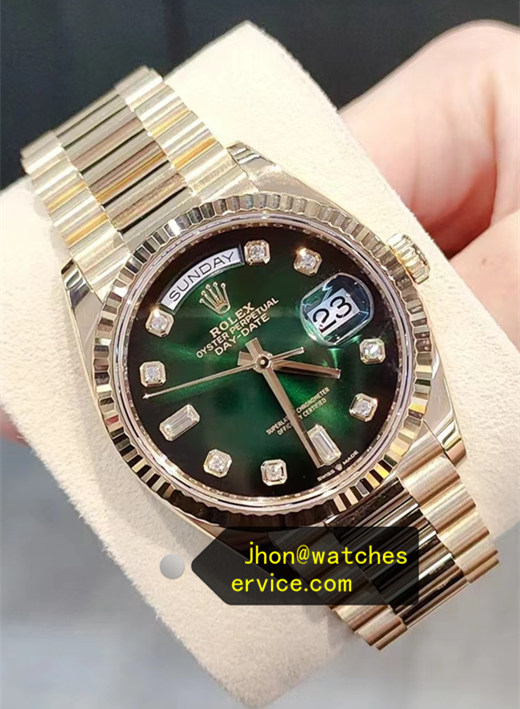 President Yellow Gold 1:1 Clone Green Diamond Dial 36 Day-Date 128235