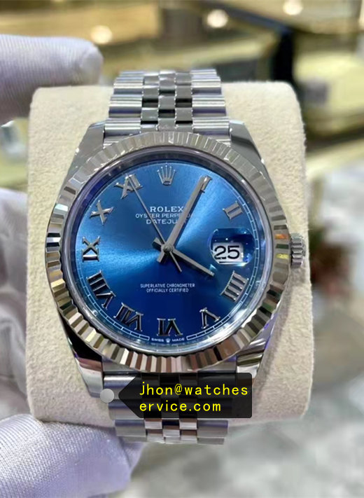 Roman Numerals Jubilee Bracelet Blue Super Clone 41 Datejust 126300