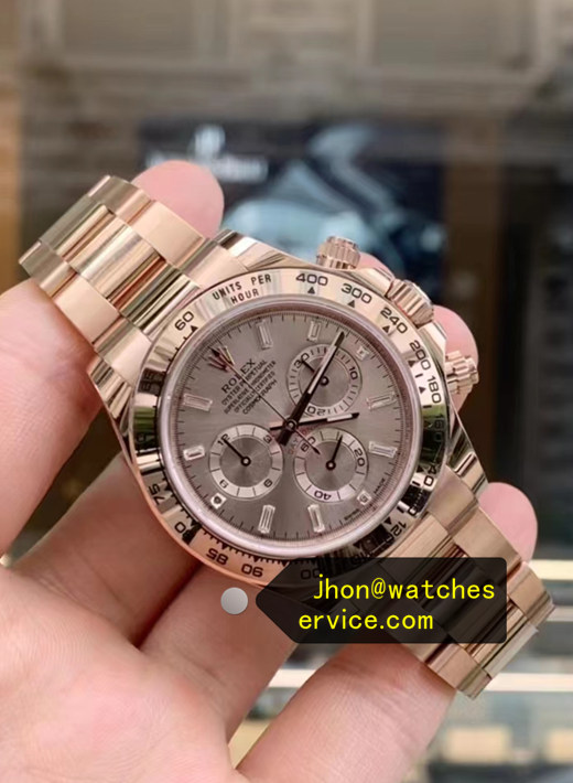 Baguette Diamond Markers Super Clone Rolex Everose Gold Daytona 116505