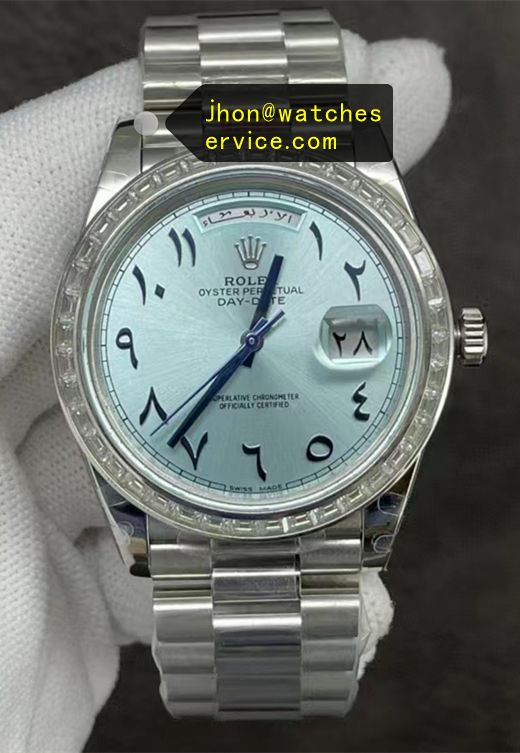 Hindi Numerals Ice Blue Dial President 40mm Super Clone Day-Date 228206