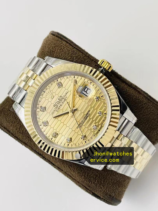 Golden Fluted Diamond Dial Two Tone Super Clone 36 Datejust 126233-0045