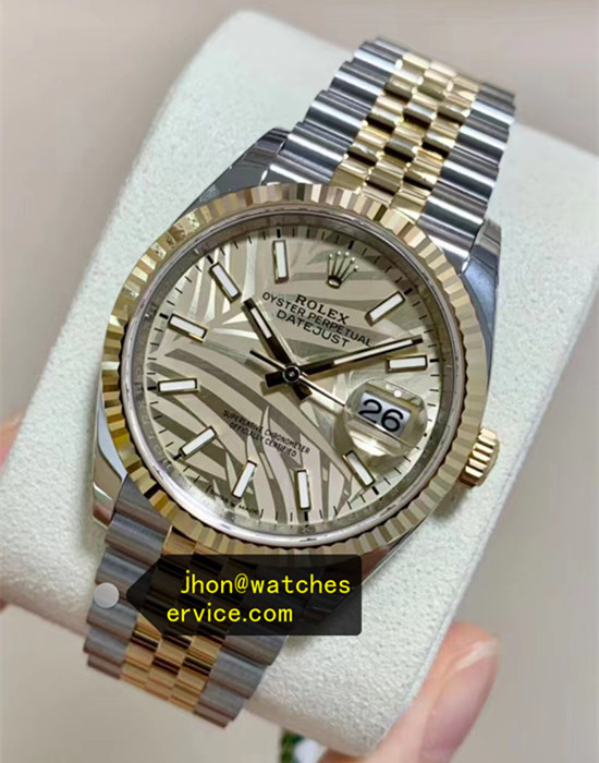 Palm Motif Dial Yellow Gold and Steel Super Clone 36 Datejust 126233