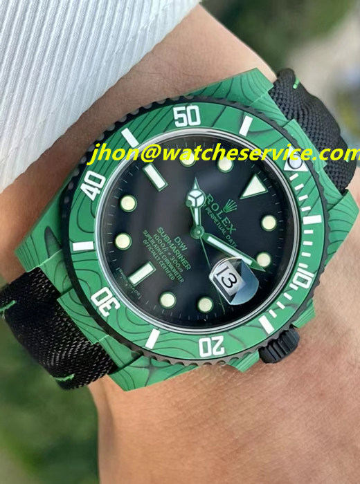 Rolex Hulk Diw Carbon Clone Date Green Submariner